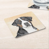 Greater Swiss Mountain Hunde Malerei - Originelle  Rechteckiger Pappuntersetzer (angewinkelt)