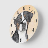 Greater Swiss Mountain Hunde Malerei - Originelle Runde Wanduhr (Winkel)