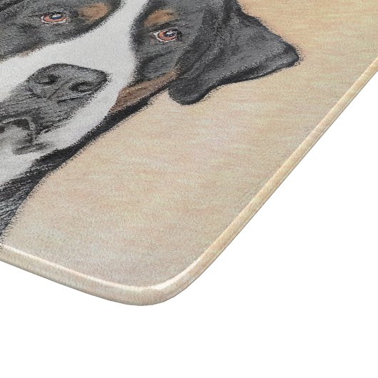 Greater Swiss Mountain Hunde Malerei - Originelle Schneidebrett (Ecke)