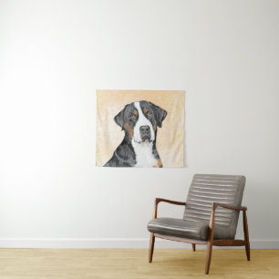 Greater Swiss Mountain Hunde Malerei - Originelle Wandteppich