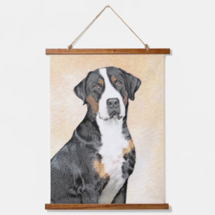 Greater Swiss Mountain Hunde Malerei - Originelle Wandteppich Mit Holzrahmen