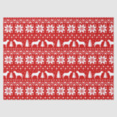 Greater Swiss Mountain Hunde Weihnachtsmuster Rot Seidenpapier (Vorderseite)