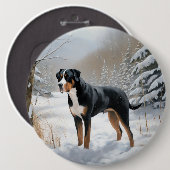 Greater Swiss Mountain Let It Snow Weihnachten Button (Vorne & Hinten)