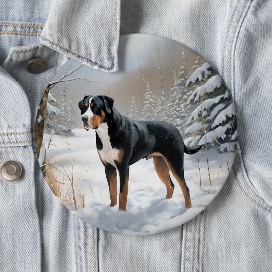 Greater Swiss Mountain Let It Snow Weihnachten Button (Beispiel)