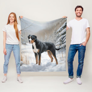 Greater Swiss Mountain Let It Snow Weihnachten Fleecedecke