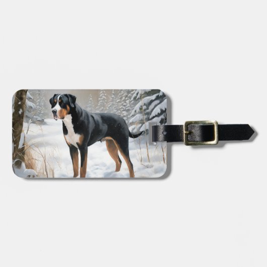 Greater Swiss Mountain Let It Snow Weihnachten Gepäckanhänger (Vorderseite horizontal)