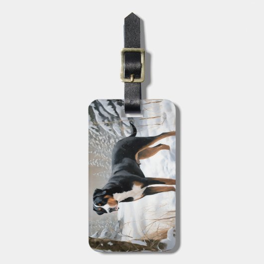 Greater Swiss Mountain Let It Snow Weihnachten Gepäckanhänger (Vorderseite vertikal)