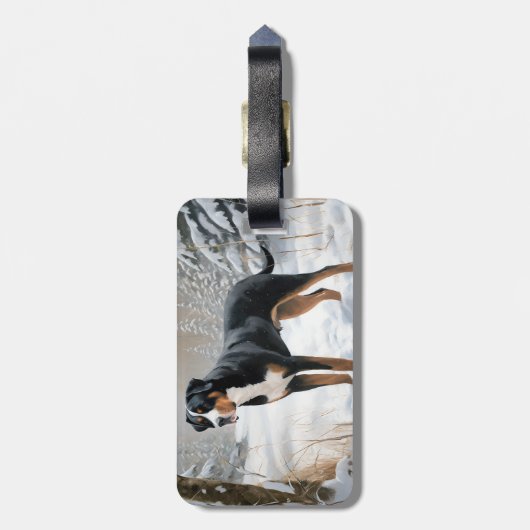 Greater Swiss Mountain Let It Snow Weihnachten Gepäckanhänger (Rückseite vertikal)