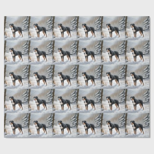 Greater Swiss Mountain Let It Snow Weihnachten Geschenkpapier (Flach)