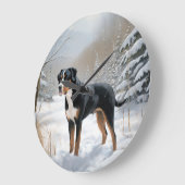 Greater Swiss Mountain Let It Snow Weihnachten Große Wanduhr (Winkel)