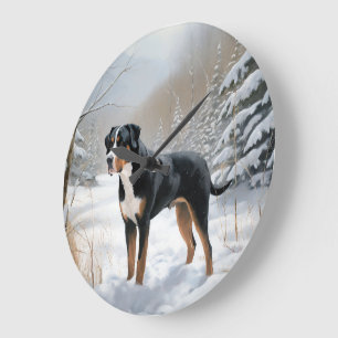 Greater Swiss Mountain Let It Snow Weihnachten Große Wanduhr