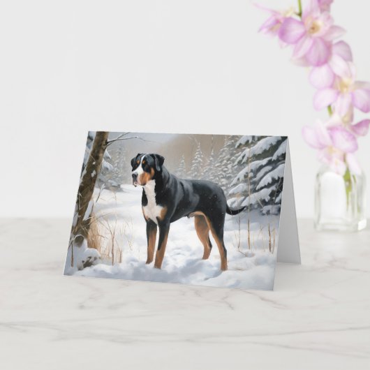 Greater Swiss Mountain Let It Snow Weihnachten Karte (Orchidee)