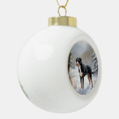 Greater Swiss Mountain Let It Snow Weihnachten Keramik Kugel-Ornament (Links)