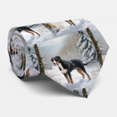 Greater Swiss Mountain Let It Snow Weihnachten Krawatte (Gerollt)