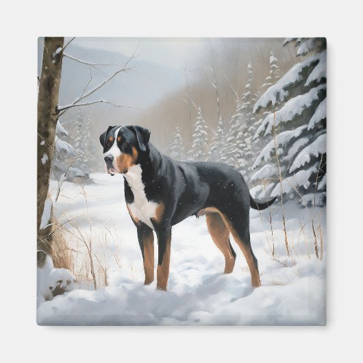 Greater Swiss Mountain Let It Snow Weihnachten Magnet (Vorne)