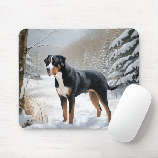 Greater Swiss Mountain Let It Snow Weihnachten Mousepad (Mit Mouse)