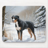 Greater Swiss Mountain Let It Snow Weihnachten Mousepad (Vorne)