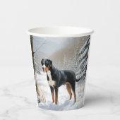 Greater Swiss Mountain Let It Snow Weihnachten Pappbecher (Rückseite)