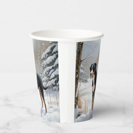 Greater Swiss Mountain Let It Snow Weihnachten Pappbecher (Rechts)