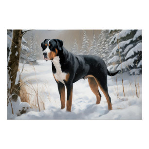 Greater Swiss Mountain Let It Snow Weihnachten Poster