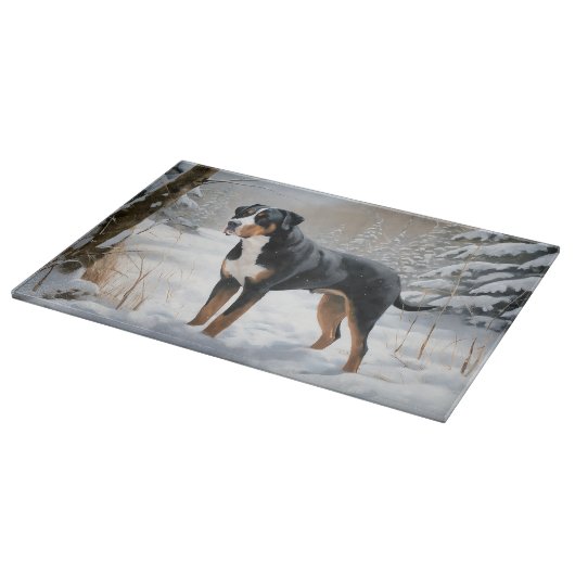 Greater Swiss Mountain Let It Snow Weihnachten Schneidebrett (Ecke)