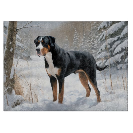 Greater Swiss Mountain Let It Snow Weihnachten Schneidebrett (Vorderseite)