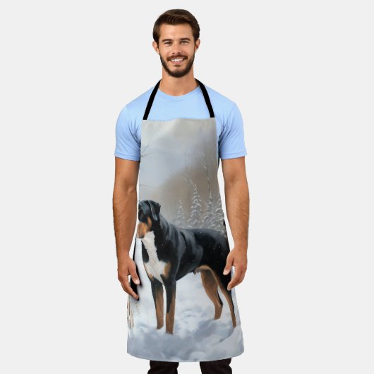 Greater Swiss Mountain Let It Snow Weihnachten Schürze (Getragen)