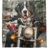 Greater Swiss Mountain Riding Motorrad Weihnachten Duschvorhang (Vorderseite)