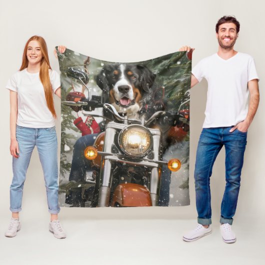 Greater Swiss Mountain Riding Motorrad Weihnachten Fleecedecke (Beispiel)