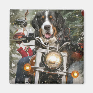 Greater Swiss Mountain Riding Motorrad Weihnachten Magnet