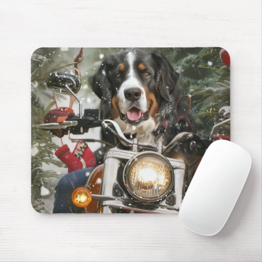 Greater Swiss Mountain Riding Motorrad Weihnachten Mousepad (Mit Mouse)