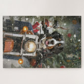 Greater Swiss Mountain Riding Motorrad Weihnachten Puzzle (Horizontal)