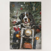 Greater Swiss Mountain Riding Motorrad Weihnachten Puzzle (Vertikal)