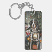 Greater Swiss Mountain Riding Motorrad Weihnachten Schlüsselanhänger (Vorderseite links)