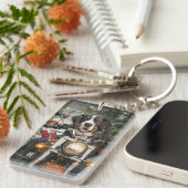 Greater Swiss Mountain Riding Motorrad Weihnachten Schlüsselanhänger (Vorderseite rechts)