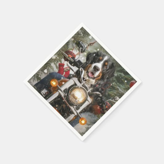 Greater Swiss Mountain Riding Motorrad Weihnachten Serviette (Ecke)