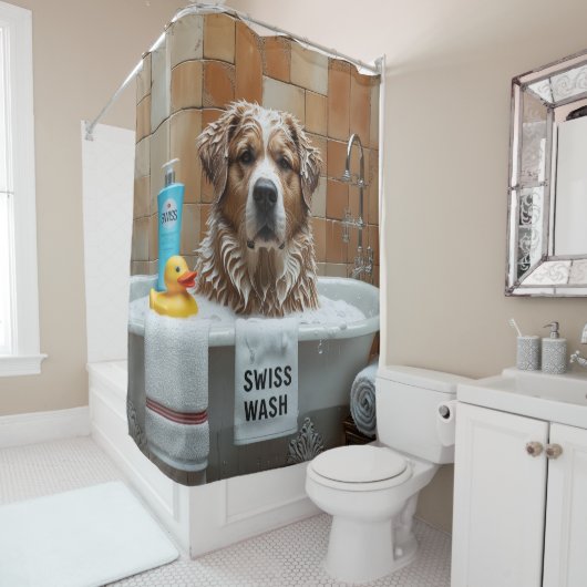 Greater Swiss Mountain Sloppy Schlampe Niedlich Fu Duschvorhang (Beispiel)
