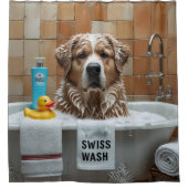 Greater Swiss Mountain Sloppy Schlampe Niedlich Fu Duschvorhang (Vorderseite)