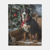 Greater Swiss Mountain Snowy Sleigh Weihnachten Fleecedecke (Vorderseite)