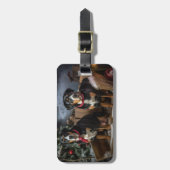 Greater Swiss Mountain Snowy Sleigh Weihnachten Gepäckanhänger (Vorderseite vertikal)