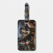 Greater Swiss Mountain Snowy Sleigh Weihnachten Gepäckanhänger (Rückseite vertikal)