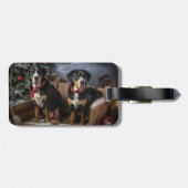 Greater Swiss Mountain Snowy Sleigh Weihnachten Gepäckanhänger (Rückseite horizontal)