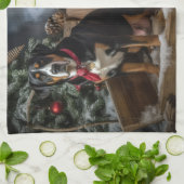 Greater Swiss Mountain Snowy Sleigh Weihnachten Geschirrtuch (Gefaltet)