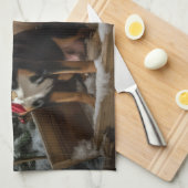 Greater Swiss Mountain Snowy Sleigh Weihnachten Geschirrtuch (Viertel Falte)