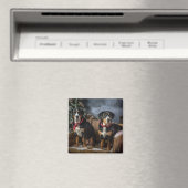 Greater Swiss Mountain Snowy Sleigh Weihnachten Magnet (In Situ (Geschirrspüler))