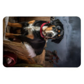 Greater Swiss Mountain Snowy Sleigh Weihnachten Magnet (Horizontal)