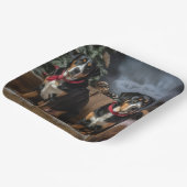 Greater Swiss Mountain Snowy Sleigh Weihnachten Pappteller (Gewinkelt)