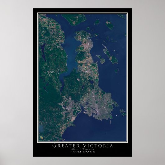 Greater Victoria British Columbia Satellite Poster (Vorne)