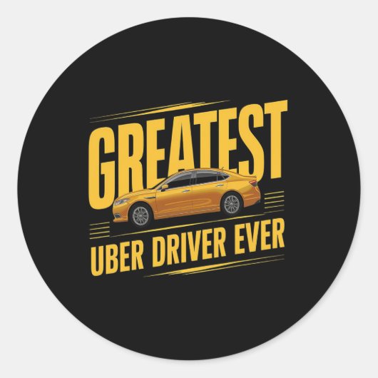 Greates Uber Driver Ever Vathers Day 1 Runder Aufkleber (Vorderseite)