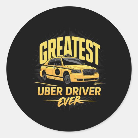 Greates Uber Driver Ever Vathers Day Runder Aufkleber (Vorderseite)